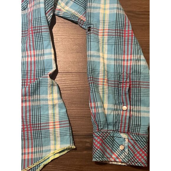 Mambo Australia Large Multicolor Plaid Pearl Snap L/S Button Up 2 Pocket Shirt - Picture 4 of 7